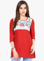 Indidori Red Embroidered Tunics