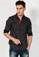 Jack & Jones Black Printed Jj Dot Casual Shirts