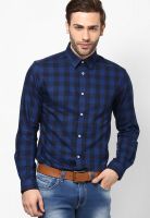 Jack & Jones Blue Check Slim Fit Casual Shirt