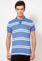 Jack & Jones Blue Striped Polo T-Shirts