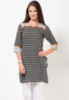 Jaipur Kurti Black Printed Kurtis