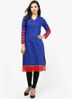 Jaipur Kurti Blue Solid Kurtis