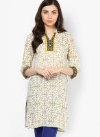 Jaipur Kurti Off White Printed Kurta