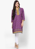 Jaipur Kurti Purple Printed Kurtis