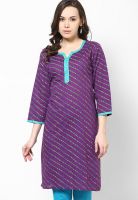 Jaipur Kurti Purple Printed Kurtis