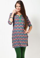 Jaipur Kurti Purple Printed Kurtis