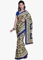 Janasya Beige Printed Saree