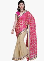 Janasya Pink Embroidered Saree