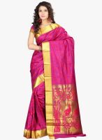 Janasya Pink Printed Saree