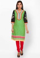 Jashn Green Printed Kurtis