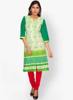 Jashn Green Printed Kurtis
