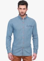 Jogur Blue Slim Fit Casual Shirt