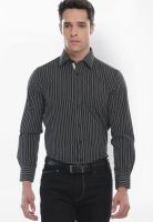 Jogur Striped Black Formal Shirt