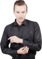 Jorzzer Roniya Men's Solid Casual Black Shirt