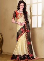 Kalista Fashions Black Embroidered Saree