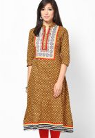 Kurti'S Mustard Yellow Embroidered Kurtis