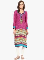 Kurti'S Pink Embroidered Kurti