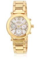 Lee Cooper Lc-1306 L Golden/White Chronograph Watch