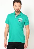 Lee Green Solid Polo T-Shirts