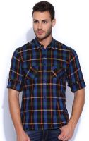 Lee Men's Checkered Casual Green Shirt