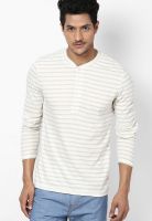Levi's White Striped Henley T-Shirts