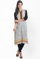 Libas White Printed Kurta