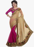 Lookslady Beige Embroidered Saree