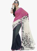 Lookslady Pink Printed Saree