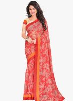 Lookslady Red Printed Saree
