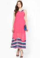 MB Eclectic Blush Chevron Maxi Dress