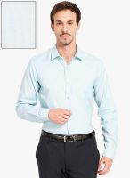 Mark Taylor Green Striped Slim Fit Formal Shirt