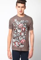 Marvel Grey Printed Round Neck T-Shirts