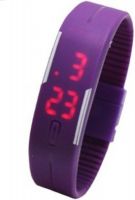 Muun Purple Rubber Magnet Led Digital Watch - For Boys