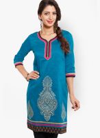 Mytri Blue Embroidered Kurtas