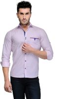 Nexq Men's Printed Casual Pink Shirt