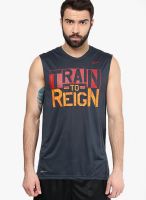 Nike As Leg Train To Reign Sl Dark Grey Round Neck T-Shirt
