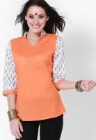 Pehraan Orange Printed Kurtis