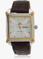 Q&Q S200-504Y Brown/Silver Analog Watch