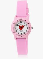 Q&Q Vp47j016y-Sor Pink/White Analog Watch