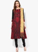 Rain & Rainbow Black Printed Salwar Kameez Dupatta