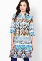 Rain & Rainbow Blue Printed Kurta