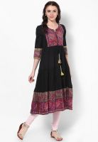 Rain & Rainbow Cotton Black Anarkali