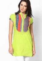 Rain & Rainbow Green Printed Kurtis