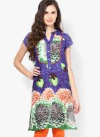 Rain & Rainbow Purple Printed Kurta