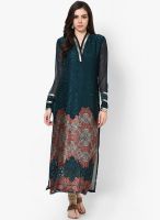 Raindrops Blue Self Design Others Kurta