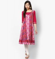 Rangmanch By Pantaloons Cotton Pink Kurta