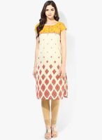 Rangmanch By Pantaloons Off White Printed Kurtas