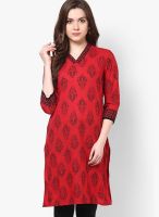 Rangmanch By Pantaloons Red Cotton Kurta