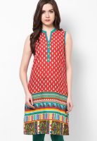 Rangmanch By Pantaloons Red Cotton Kurta