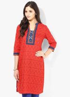 Rangmanch By Pantaloons Red Printed Kurtas